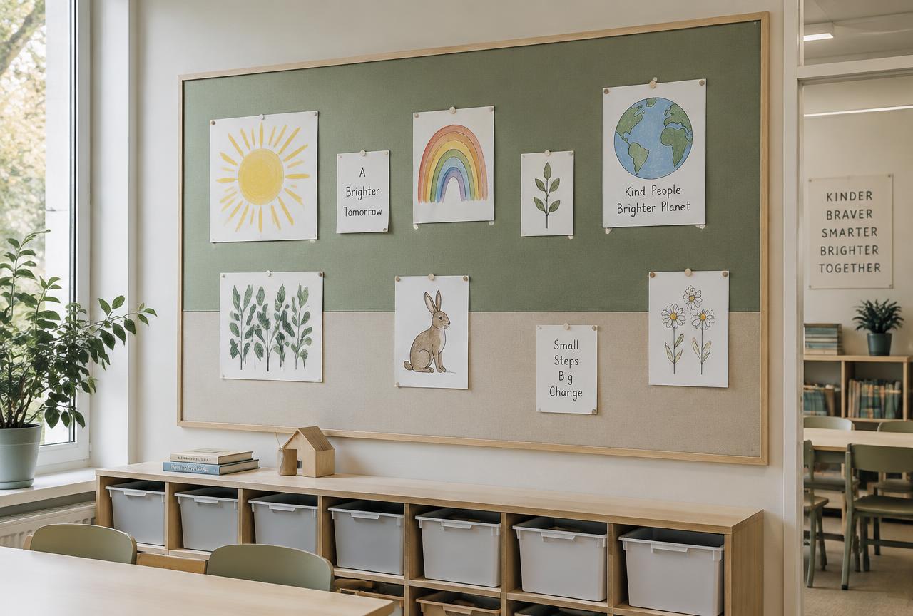 Education application of Bulletin Board linoleum